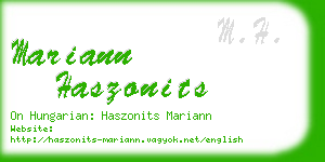 mariann haszonits business card